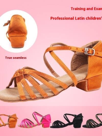 Children Latin Dance Shoes Flat Heel Soft Bottom