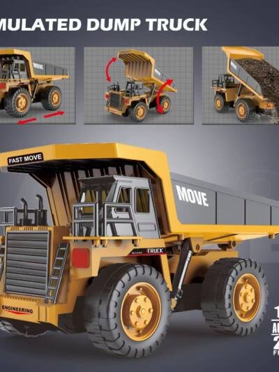 Alloy Remote Control Dump Truck Four-wheel Drive Power Children's Toys