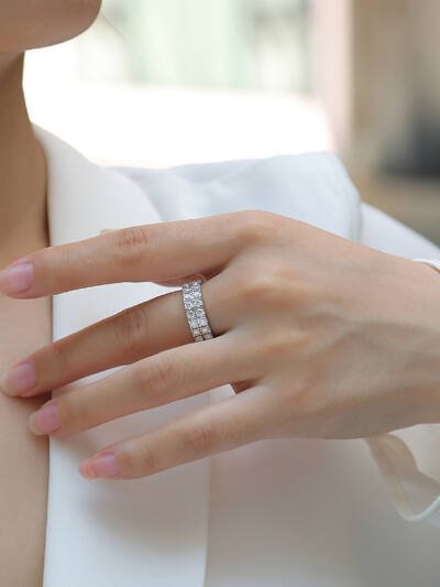 Moissanite S925 Sterling Silver Light Luxury Online Influencer Ring Women