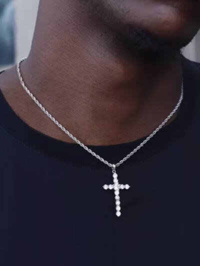 S925 Sterling Silver Cross Necklace for Men and Women