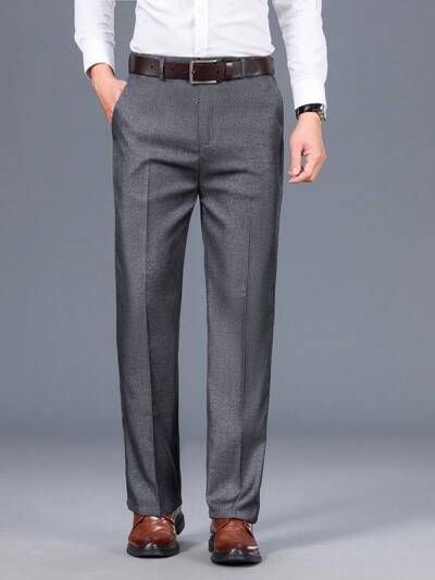 New AutumnWinter Mens Business Straight-Cut Casual Dress Trousers