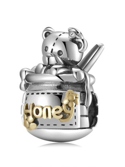Honey Bears Beads S925 Sterling Silver Room Gold 14K Gold Beads Bracelet Necklace Diy Accessories