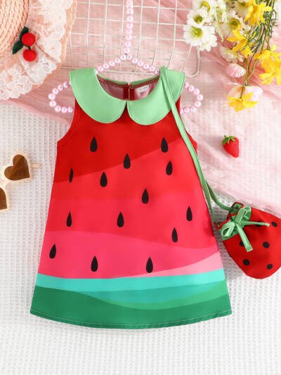 Girls Fashion Personality Fruit Printed Dress
