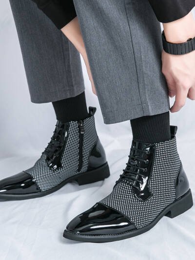 New Leather Boots Fashion Men's Business Formal Leather Shoes