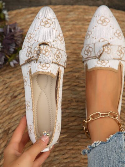 Womens Comfortable Non-slip Bow-tie Loafers