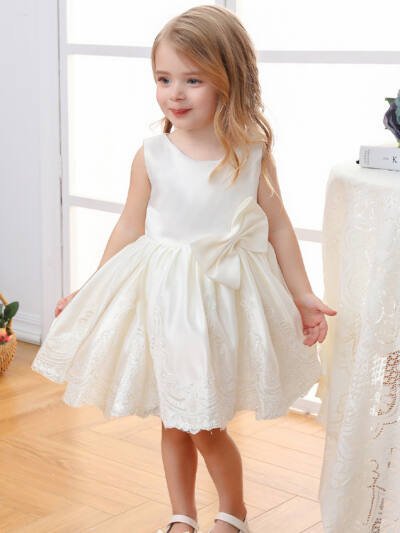 Girls Fashion Short Personalized Bow Dress