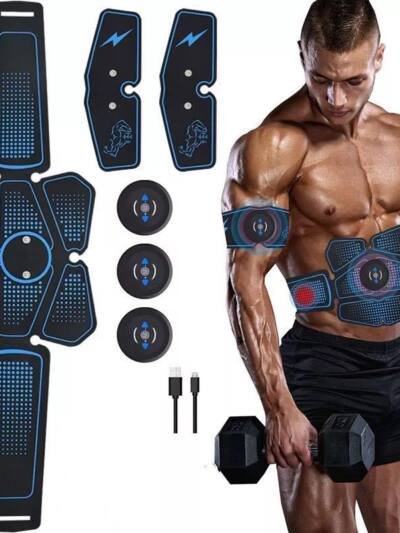 Abdominal muscle training with EMS fitness equipment