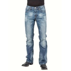 Mens Street-style Straight-leg Trendy Denim Jeans
