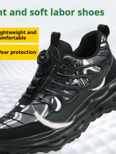 Rotating Button Men's Lightweight And Comfortable Labor Protection Shoes