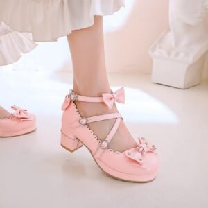 Women's Retro Cute Bow-clasp High Heels