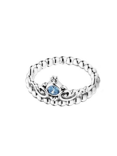 925 Sterling Silver Rose Sparkling Heart-Shaped Pan Ring For Women Wedding Party Jewelry