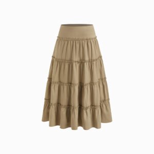Stylish And Elegant High-waisted Loose-fitting Skirt With Side Zipper Detailing