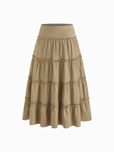 Stylish And Elegant High-waisted Loose-fitting Skirt With Side Zipper Detailing