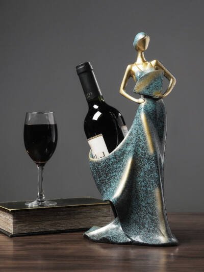 Beautiful girl model wine rack