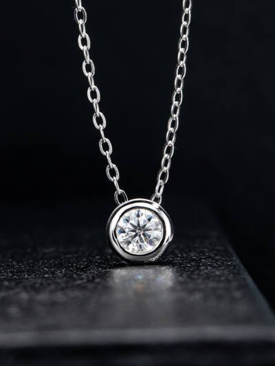 Karat Moissanite Necklace S925 Sterling Silver Pendant