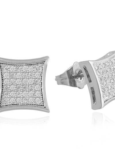 HIPHOP Men's And Women's Stud Earrings With Gold Plated Silver And Diamonds
