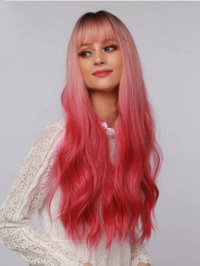 European and American Wigs and Chemical Fiber Headgear With Bangs