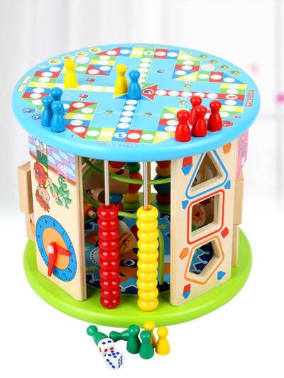 Treasure Box Toys Multifunctional 10-in-one Puzzle Bead Around Wooden Toys