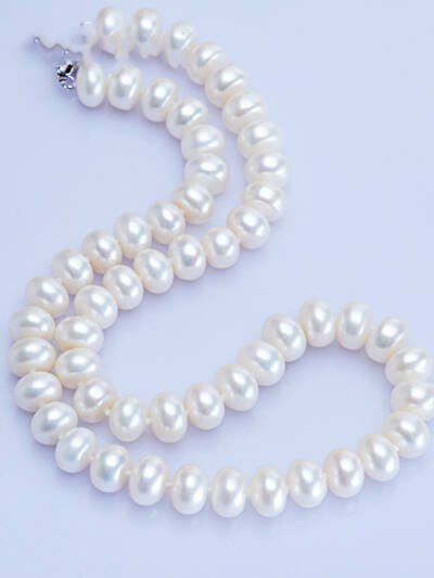 Dailan Jewelry Freshwater Pearl Necklace 10-11mm Steamed Bread Round Strong Light Ball Button Necklace Jewelry Factory Wholesale