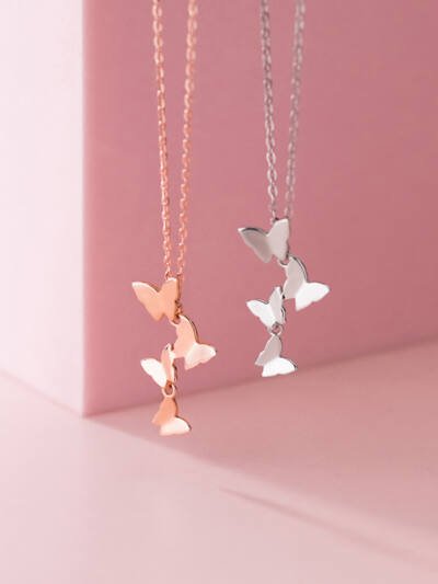 S925 Silver Forest Sweet Butterfly Element Necklace