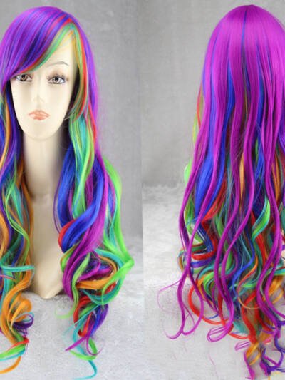Colorful rainbow gradient hairstyle