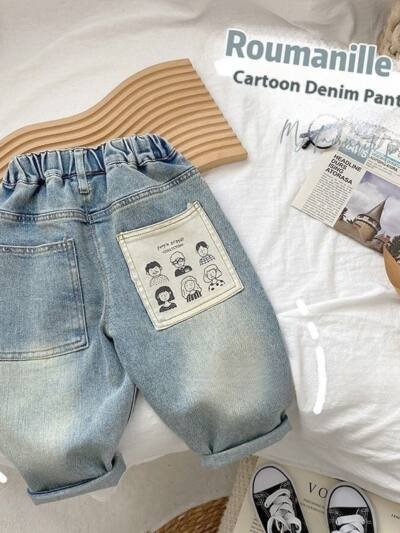 Fashion Personalized Children's Casual Jeans Printing