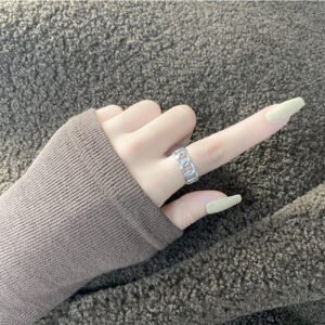 S925 Sterling Silver Ring For Men And Women Retro Hip Hop Thai Silver Simple Hollow