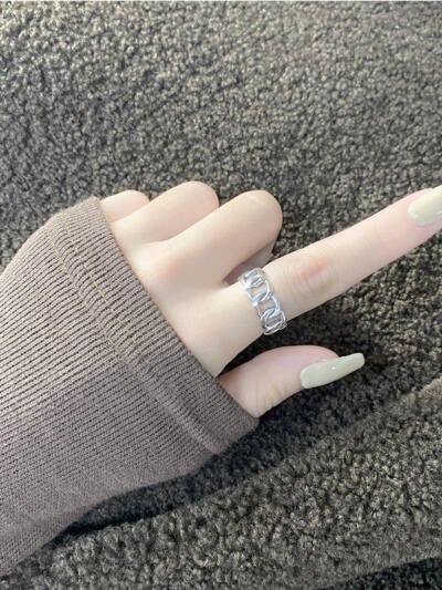 S925 Sterling Silver Ring For Men And Women Retro Hip Hop Thai Silver Simple Hollow