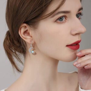 925 Tremella, A Kind Of Semi-transparent White Fungus Ring European Moonstone Eardrops Hollow Out