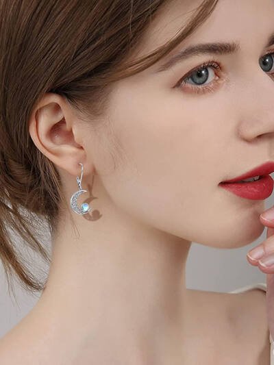 925 Tremella, A Kind Of Semi-transparent White Fungus Ring European Moonstone Eardrops Hollow Out