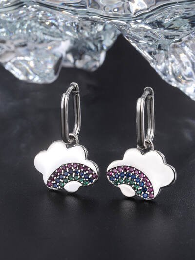 Exotic Style Rainbow Cloud S925 Sterling Silver Small Audience Earrings
