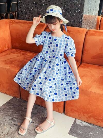 Girls' Summer Floral Dress New Fashionable Stylish