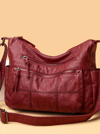 Womens Solid-Color Casual Shoulder Crossbody Bag