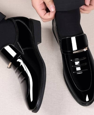 Men's Business British Style Patent Leather Shoes