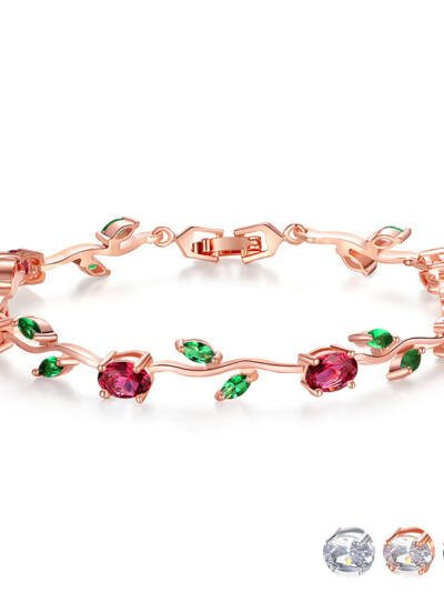 Plated crystal ladies bracelet
