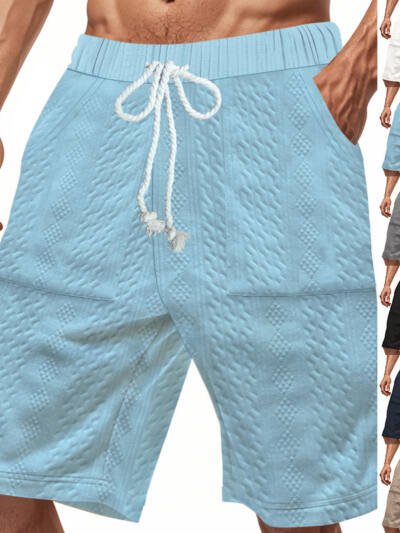 Mens Casual, Loose-fitting Knitted Jacquard Shorts