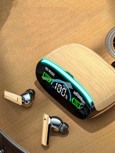 Wood Grain Wireless Sports In-ear Noise-canceling Low-latency Bluetooth Headphones