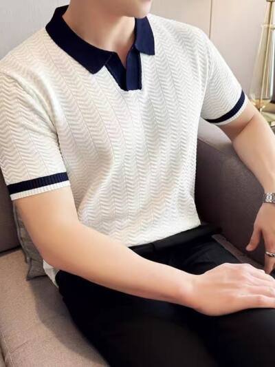 Summer Lightweight Ice Silk Knitted Short Sleeve Top