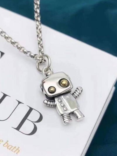 Japanese And Korean Cute Robot Pendant Necklace