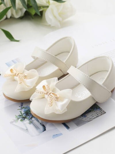 Bowknot Casual PU Leather Bridal Bouquet Children's Shoes