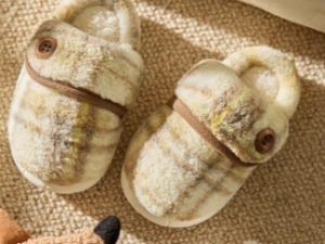 Indoor Home Silent Thick Warm Fur Shoes For Children