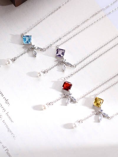 Natural Crystal Topaz Sterling Silver Necklace