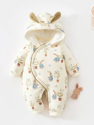 Thickened New Years Day Onesie With A Hood For Outdoor Wear