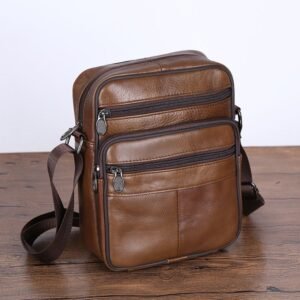 Mens Leather Shoulder Bag Casual And Stylish Crossbody Design
