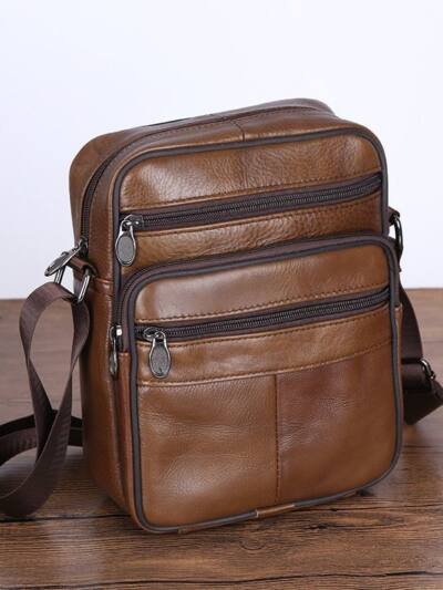 Mens Leather Shoulder Bag Casual And Stylish Crossbody Design