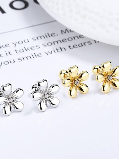Women's Five Petal Flower Bud Thread Minimalist Personality All-match Temperament Earrings