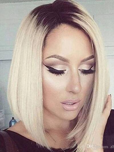 Gradient short hair wig