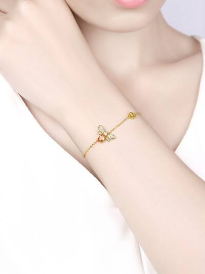 Citrine Bee Silver Bracelet