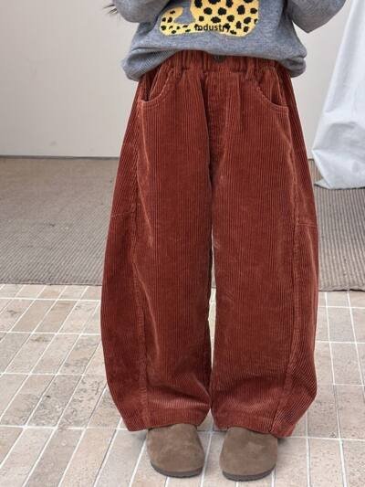 Emobeibei Kids Loose CasualAll-Cotton Pants
