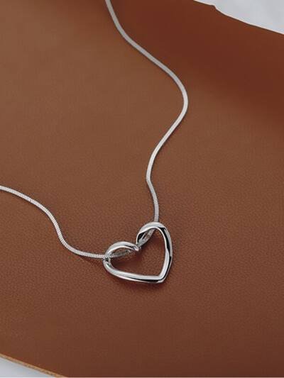 S925 Sterling Silver Minimalist Hollow Heart Necklace For Women